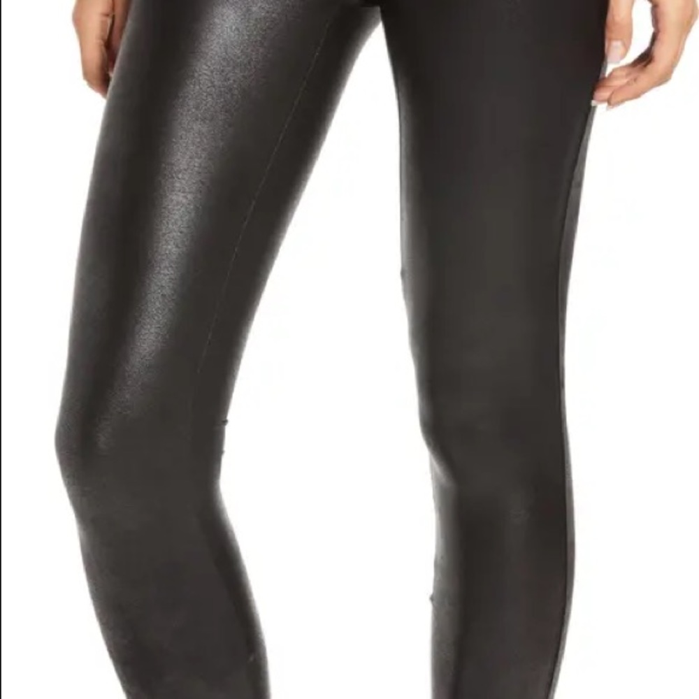 Spank faux leather leggings